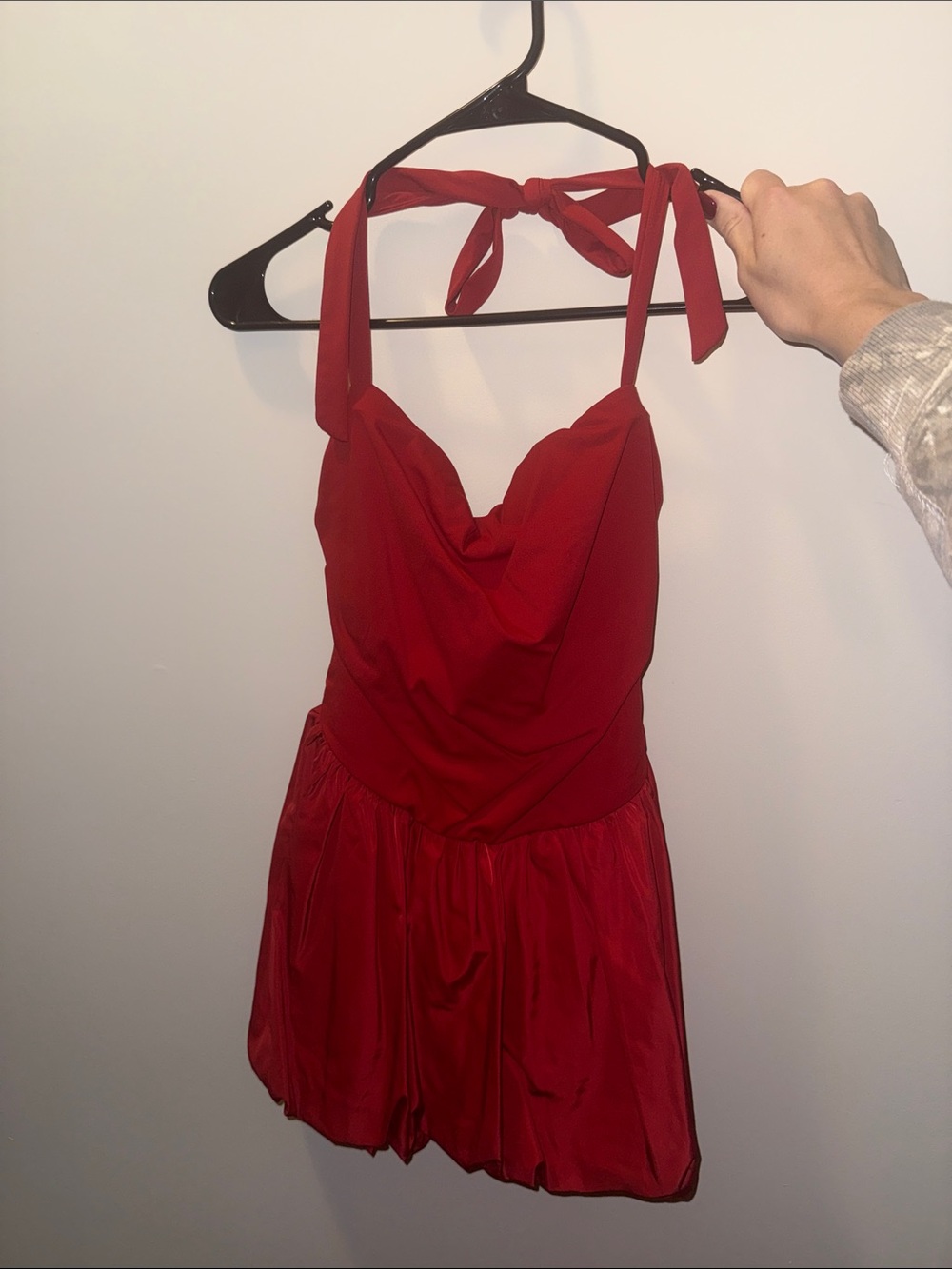 Garage Red Halter Tie Mini Dress
